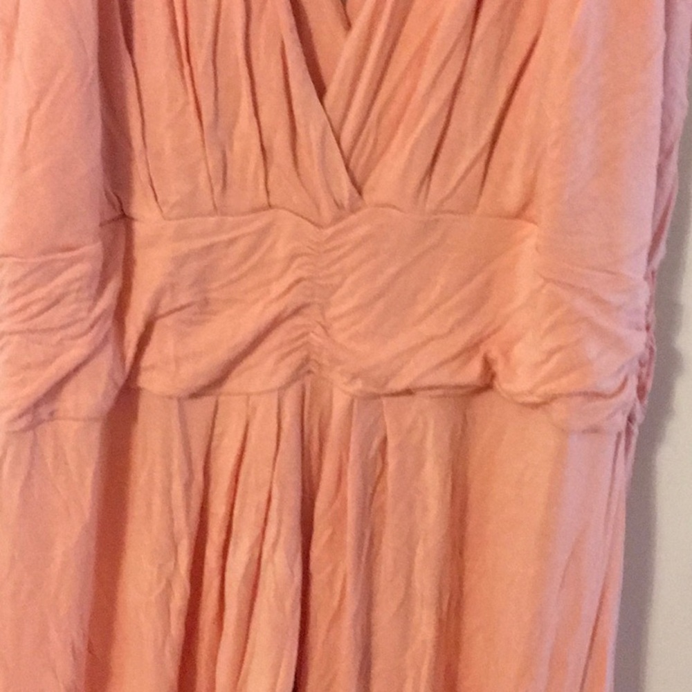 EUC,IMAN,1XP,Cotton,peach color,step in design,gathered waist,maxi dress - Picture 5 of 7